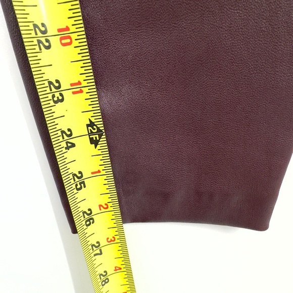 Theory Womens Thaniel Lamb Leather Pants Size 4 Cassis Pull On Stretch Trousers - Picture 10 of 11